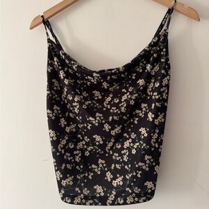 Urban Outfitters Ditsy Black Floral Cropped Cami Top